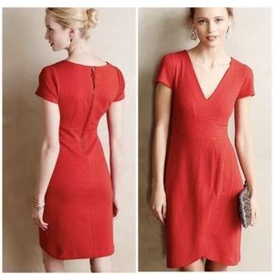 Maeve Anthropologie Red Splitshade Tulip Dress - Medium M